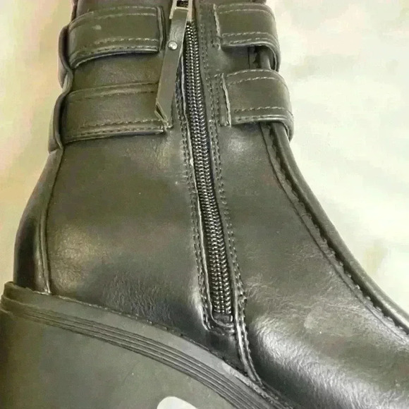 Sam & Libby Chiara Chunky Gothic Embellished  Buckle Combat Boots size 6 - Picture 7 of 9